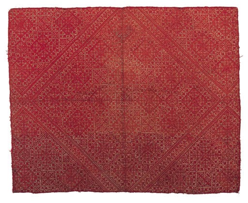 An embroidered panel,