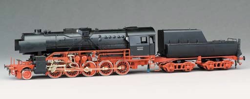 A finely built and very detailed Gauge 1 two-rail electric model of the German BR Class 50 2-10-0 Locomotive and Tender No. 50222