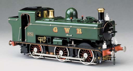 A Gauge 1 spirit-fired steam model of the GWR 0-6-0 Pannier Tank Locomotive No. 6752