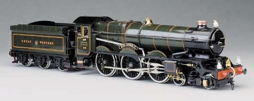 A well proportioned Gauge 1 two-rail electric model of the Great Western 4-6-0 "King George V" Locomotive and three-axle Tender No. 6000