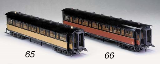 A Gauge 1 two-rail electric model of the French PLM four-axle Bogie First Class Side Corridor Coach No. 603