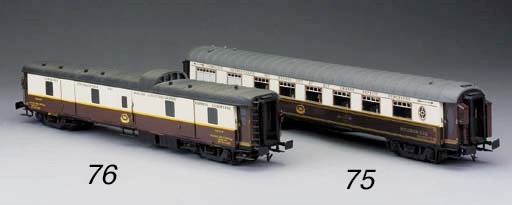 A Gauge 1 two-rail electric model of the French four-axle Bogie Wagons-Lits 'Golden Arrow' Pullman Guards' Baggage Car No. 1260