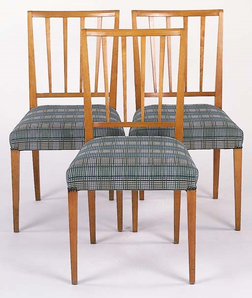 SET OF EIGHT DINING CHAIRS