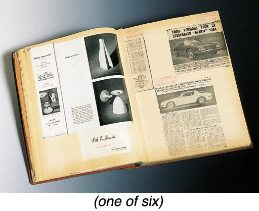 A GROUP OF SIX ALBUMS OF MISCELLANEOUS CLIPPINGS AND PHOTOGRAPHS OF RAYMOND LOEWY AND HIS DESIGNS
