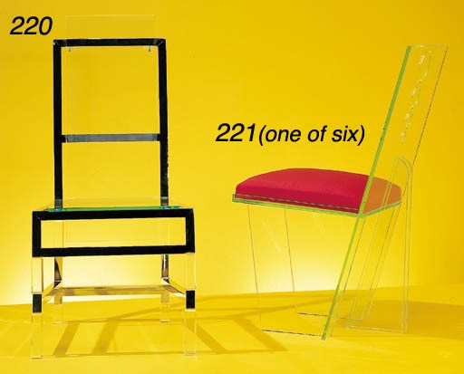 A SET OF SIX 'WISTERIA' ACRYLIC SIDE CHAIRS
