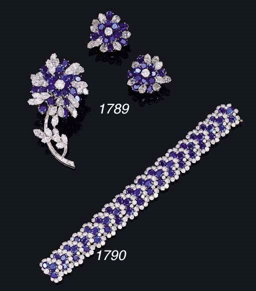 A SAPPHIRE AND DIAMOND BRACELET, BY BULGARI