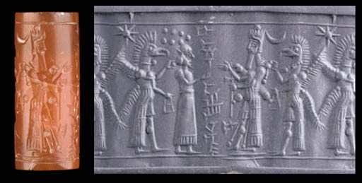 A WESTERN IRANIAN CARNELIAN CYLINDER SEAL