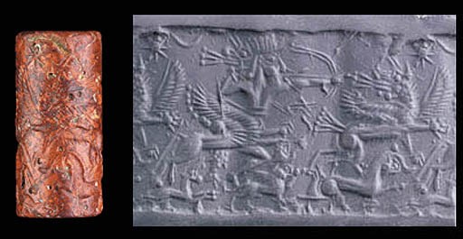 A WESTERN IRANIAN RED JASPER CYLINDER SEAL