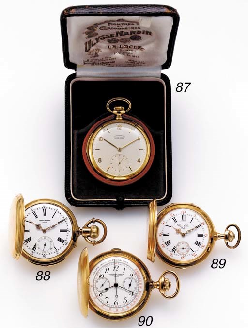 Ulysse Nardin. A fine 18K gold minute repeating openface keyless lever watch