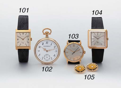 Patek Philippe. An 18K gold rectangular-shaped wristwatch