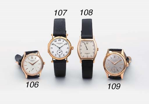 Patek Philippe. A fine limited edition 18K pink gold tonneau-shaped jump hour wristwatch