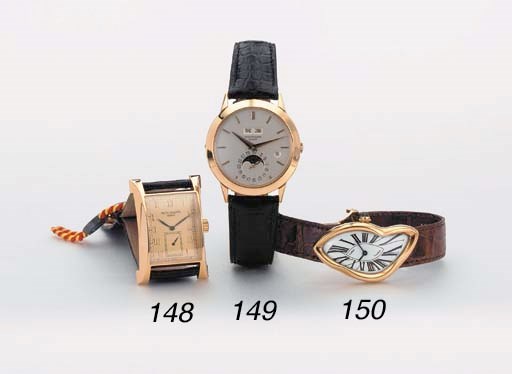 Cartier. A fine and rare 18K gold asymmetrical wristwatch with hidden lugs
