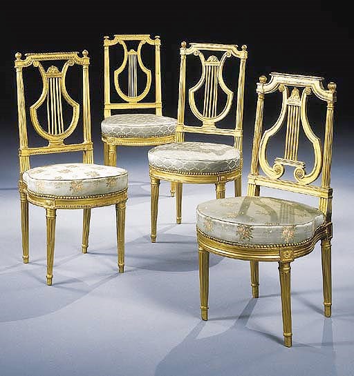 QUATRE CHAISES D'EPOQUE LOUIS XVI