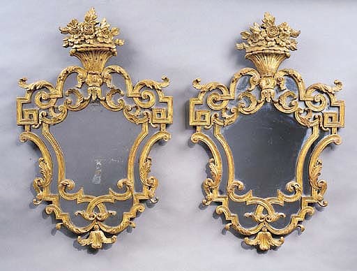 PAIRE DE MIROIRS D'EPOQUE REGENCE