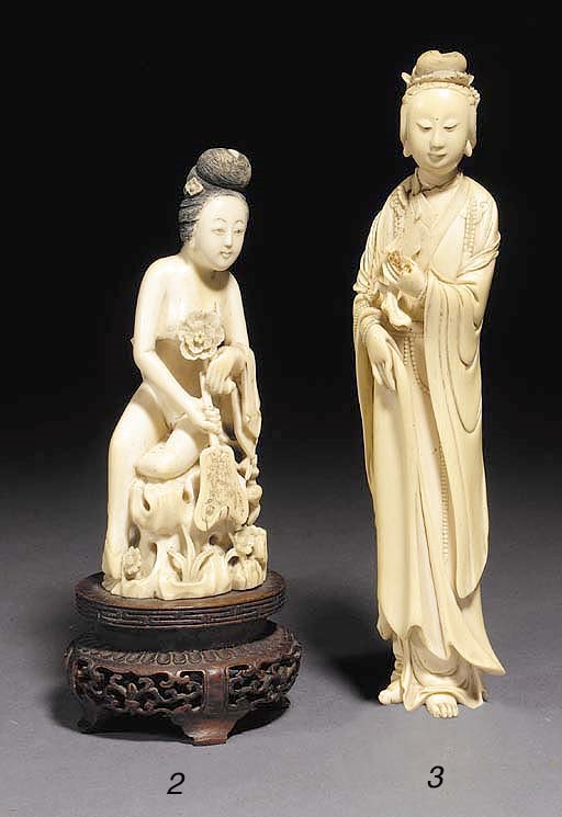 An ivory figure of a maiden
Early 19th century