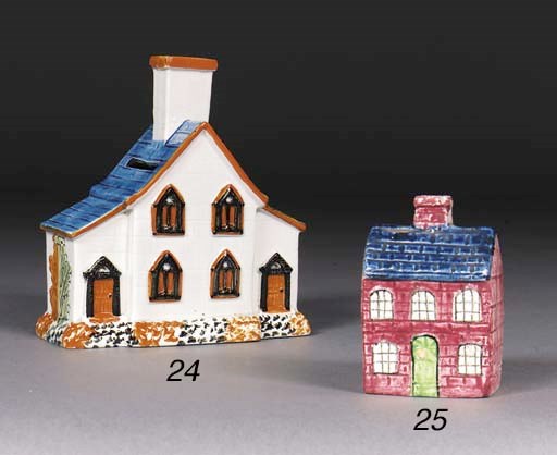 A Staffordshire creamware money box