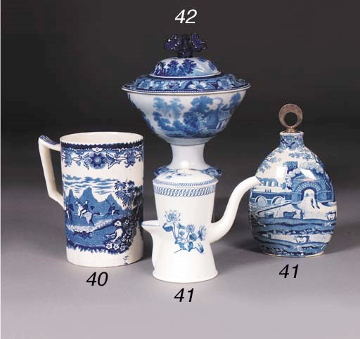A Staffordshire pearlware blue and white bowl