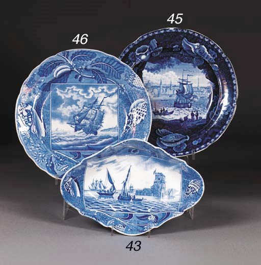 A Staffordshire pearlware blue and white plate