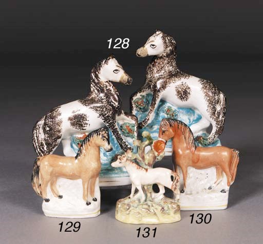 A Staffordshire miniature model of a horse
