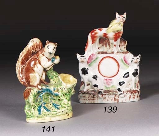 A Staffordshire clock group