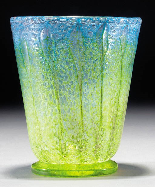 A Monart bubbled vase