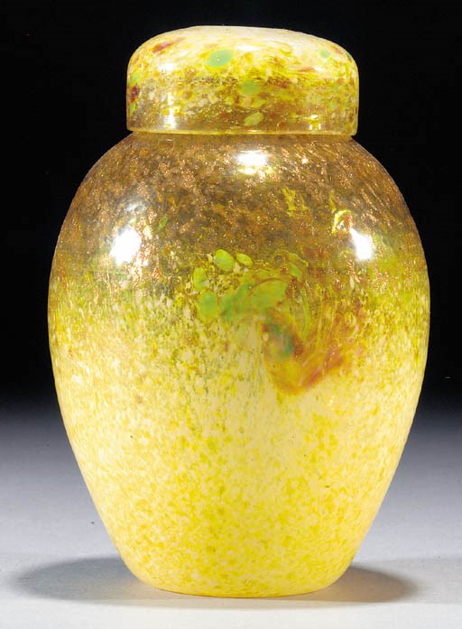 A Monart ginger jar and cover