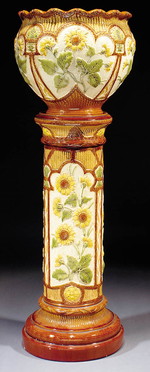 A Burmantofts jardiniere and stand