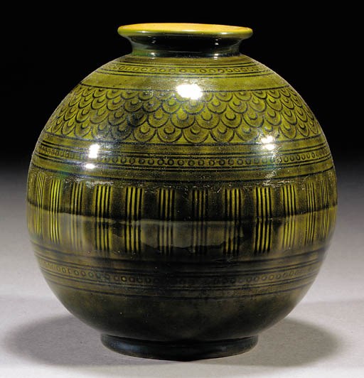 A Linthorpe globular vase