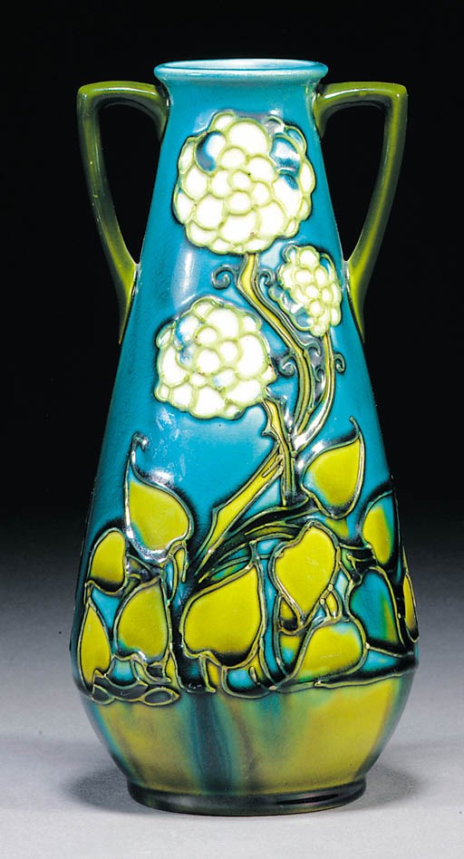 A Minton Secessionist twin-handled vase