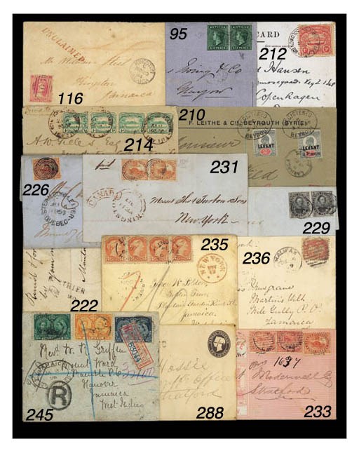cover 1876 CC perf. 14 6d. blue-green pair, each cancelled "A02" and affixed on 1879 (12 Mar.) entire to Glasgow, despatch and Glasgow Sorting Tender c.d.s. on reverse; scarce. S.G. 18. Photo