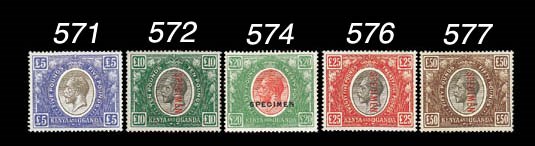Specimen  £10 black and green overprinted "SPECIMEN", fine unmounted mint. S.G. 100, £250. Photo