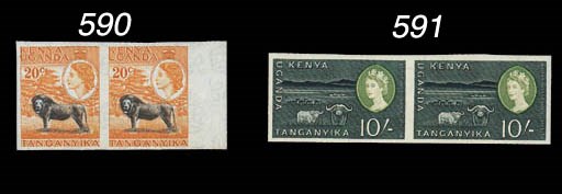 unmounted mint  1960 10/- horizontal pair, variety imperforate, fine unmounted mint. S.G. 197a, £800. Photo