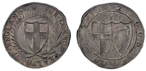 Crown, 1652, very large 2 over 1 (ESC 5, R3; S.3214), choice extremely fine, with much mint bloom, full round flan except for slight metal weakness at 2 o'clock, extremely rare