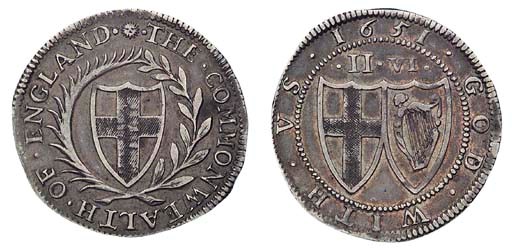 Halfcrown, 1651 (ESC 426, R2; S.3215), very fine and evenly struck on a full round flan, very rare