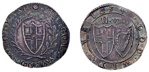 Halfcrown, 1654 (ESC 434, S; S.3215), struck on a small flan, toned, good very fine