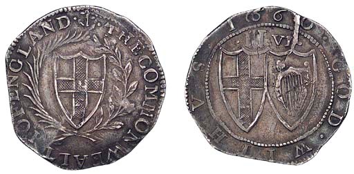 Halfcrown, 1660, anchor initial mark (ESC 442, R4; S.3216), on a slightly small flan, double struck on obverse and a die flaw by date, otherwise very fine, toned and very rare thus