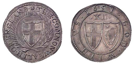 Shilling, 1651, (ESC 983; S.3217), mint state, toned, extremely fine and round, extremely rare in this condition