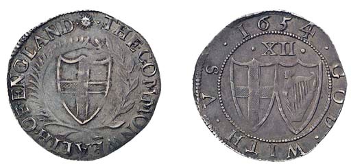 Shilling, 1654 (ESC 990, S; S.3217), weakly struck on obverse wreath, otherwise toned, good very fine