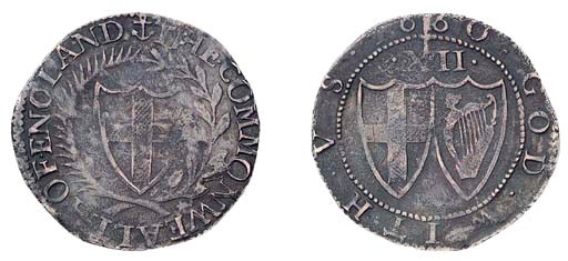 Shilling, 1660, anchor initial mark, no stops after initial mark, G of ENGLAND resembles an O (ESC 1001A, R3; S.3218), slightly porous surfaces, fine and clear, very rare