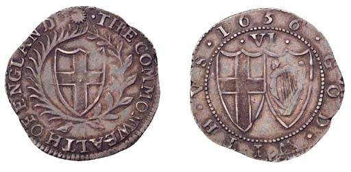 Sixpence, 1656, only stops on obverse are at initial mark (ESC 1492A, R; S.3219), struck on a small irregular flan, otherwise good very fine, rare