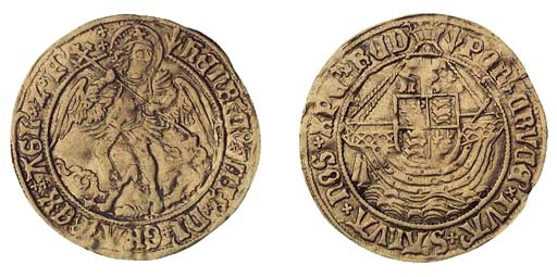 Henry VIII (1509-47), first coinage, Angel, 4.94g., London, m.m. pheon (N.1760; S.2265; c.f. Schneider 556, but different obv. stops), slight deposit within the details, nearly very fine