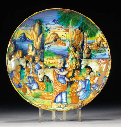 A Pesaro istoriato low tazza