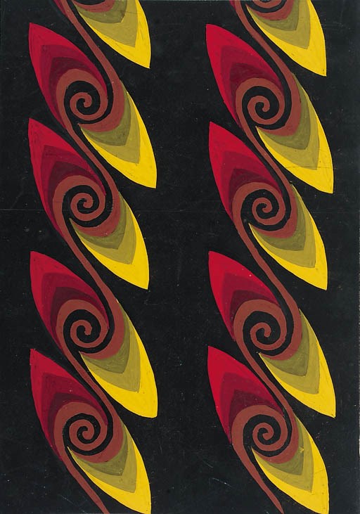 Thirty-six small pattern textile designs; and two for ties; two by P.R.George
See Illustration 	 (38)