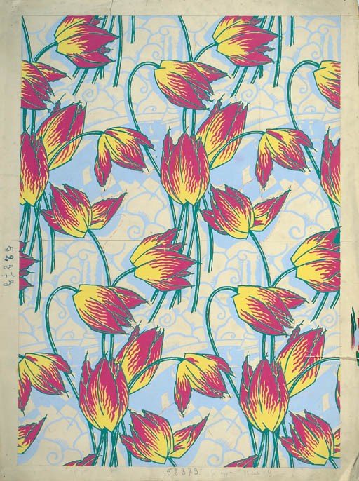 Nine designs for textiles, some in the style of Bonfils, one inscribed 'stile etrusco' - 1922-1925
See Illustration 	 (9)