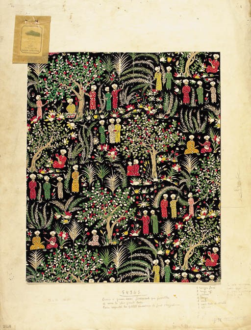 A large collection of textile designs, some with colourways, some stampled 'Th. Robert Gattiker; P.R. George; R.Sins', one signed TAMBUTE ET TOURET - circa 1936
See Illustration