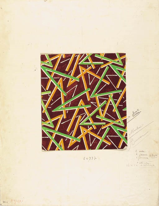 A large collection of abstract designs for textiles, a few with colourways, some stamped P.R.George - 1937
See Illustration
