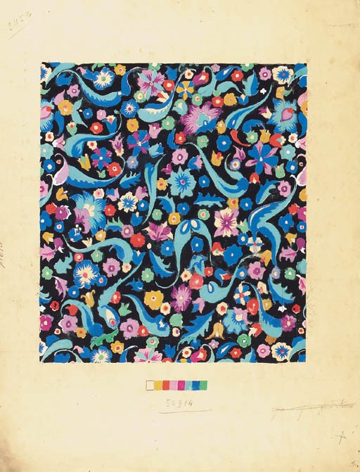 A large collection of textile designs, some with colourways, some stamped Tambuté&Touret - 1937-1938
See Illustration