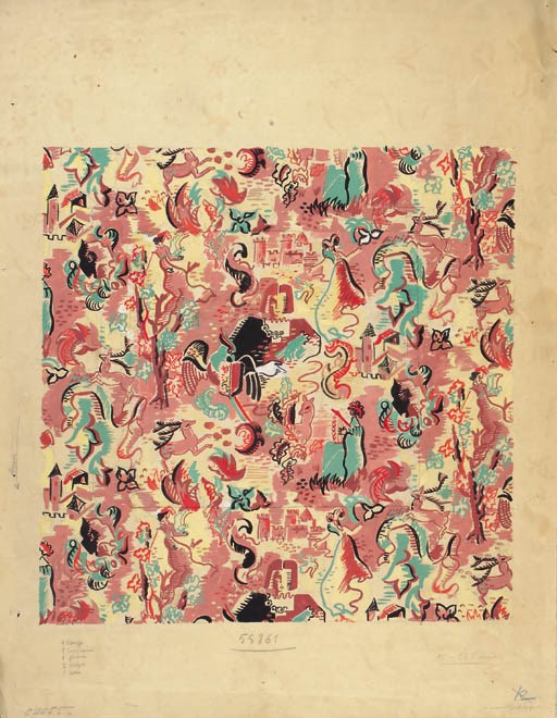 Seven designs for textiles by Madeleine Lagrange - 1944
See Illustration 	 (7)