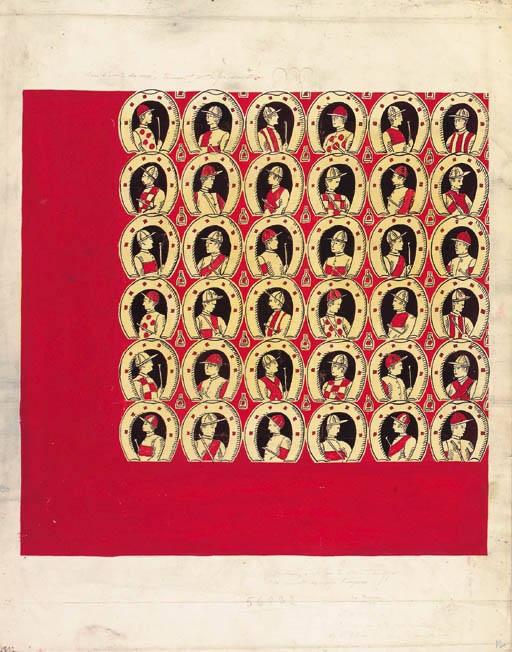 A large collection of eighteen designs for scarves and handkerchiefs - 1947-1948
See Illustration 	 (18)