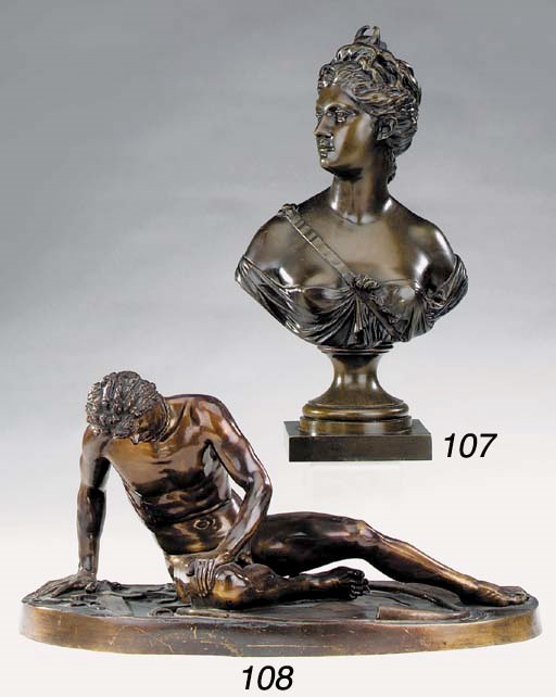 A French bronze bust of Diana the Huntress, mid 19th century